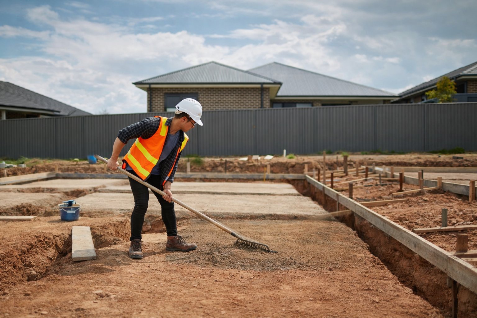 Residential timber roof framing under construction